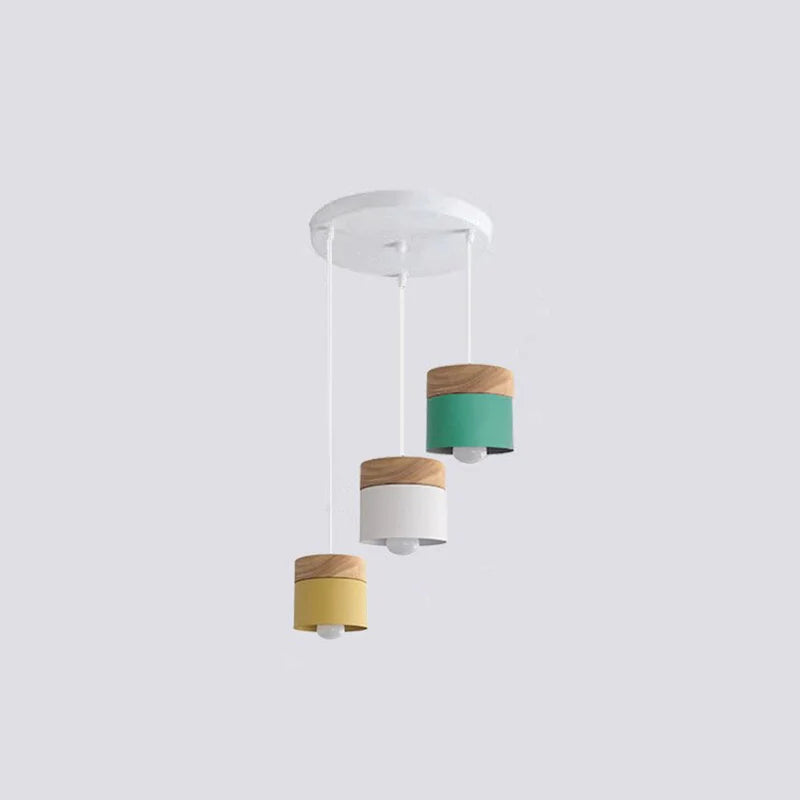 Valentina Nordiche Colorato LED Lampade a Sospensione Metallo/Legno Globo Soggiorno/Camera da Letto