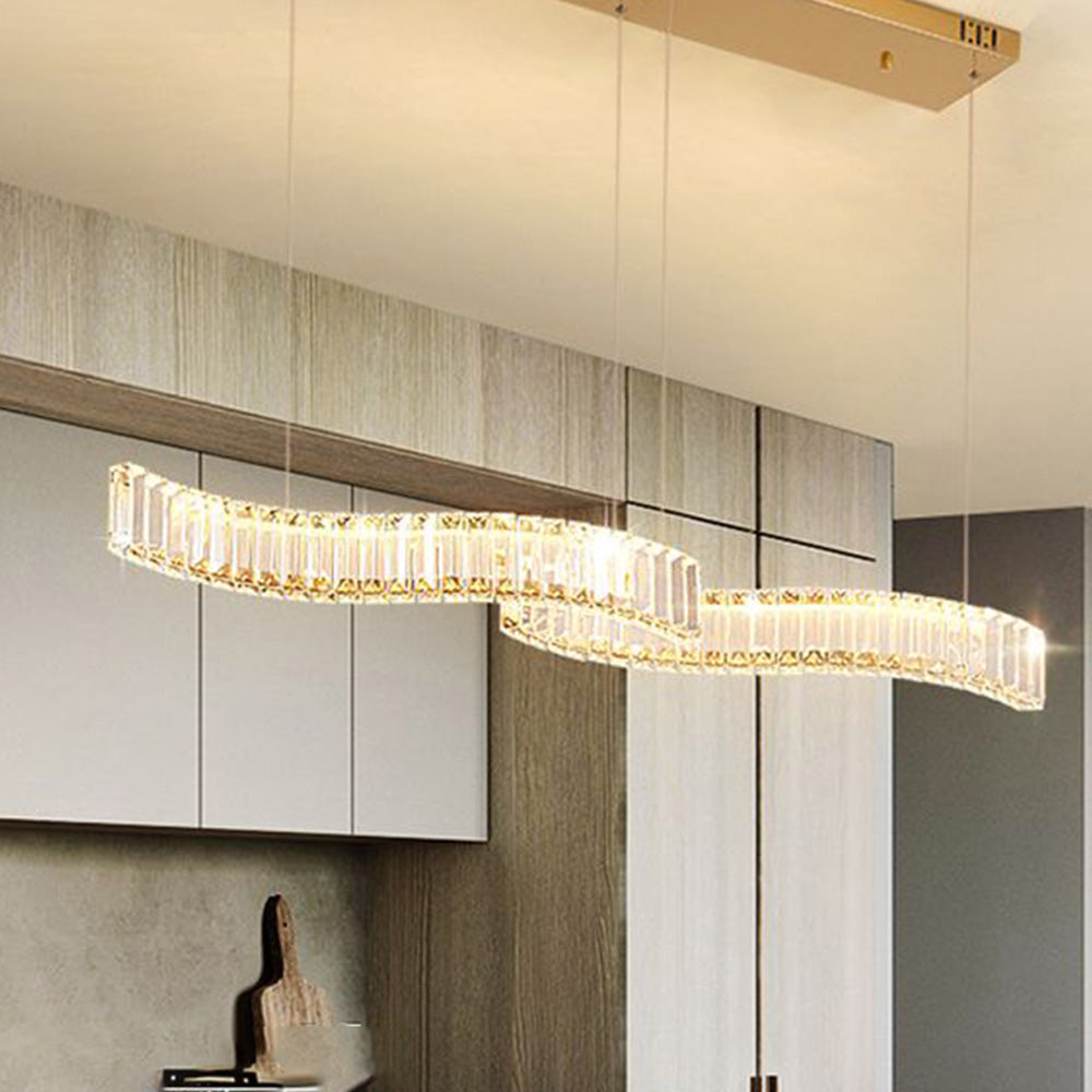 Kristy Moderne Onda Design Lampade a Sospensione Cristallo/Metallo Soggiorno