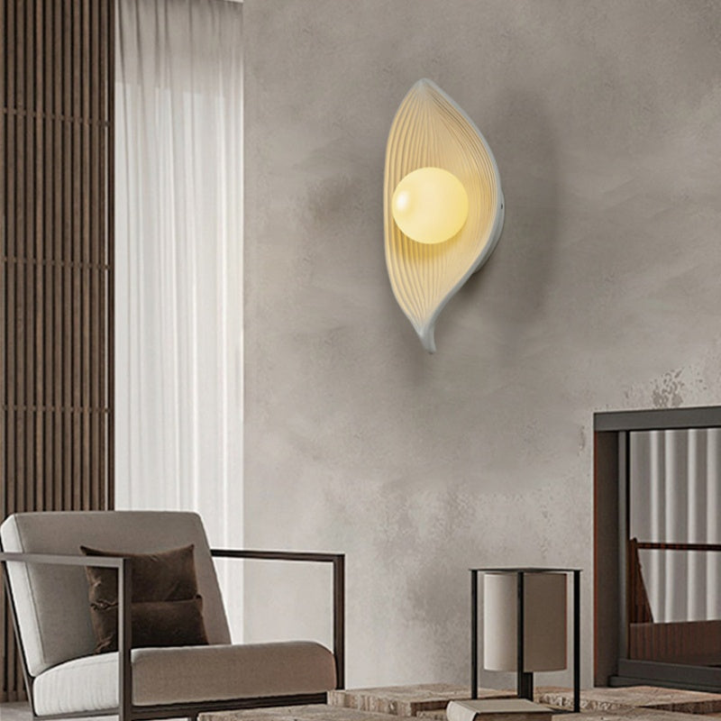 Aria Moderno Resina/Acrilico LED Applique Nero/Bianco/Legno Camera da Letto/Soggiorno