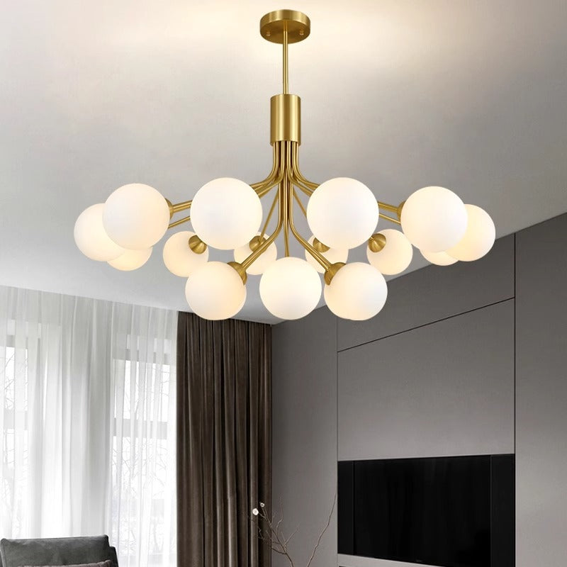 Valentina Moderno Metallo/Vetro Lux Lampadario Oro/Nero Camera da letto/Soggiorno