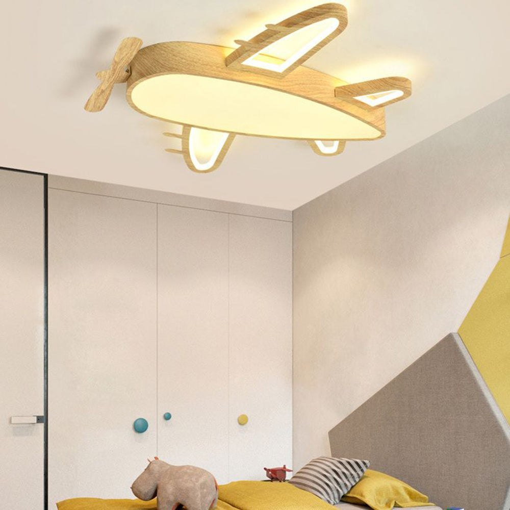 Arisha Plafoniera in Legno/Acrilico Modern Art Plane, Colore Legno/Legno Scuro