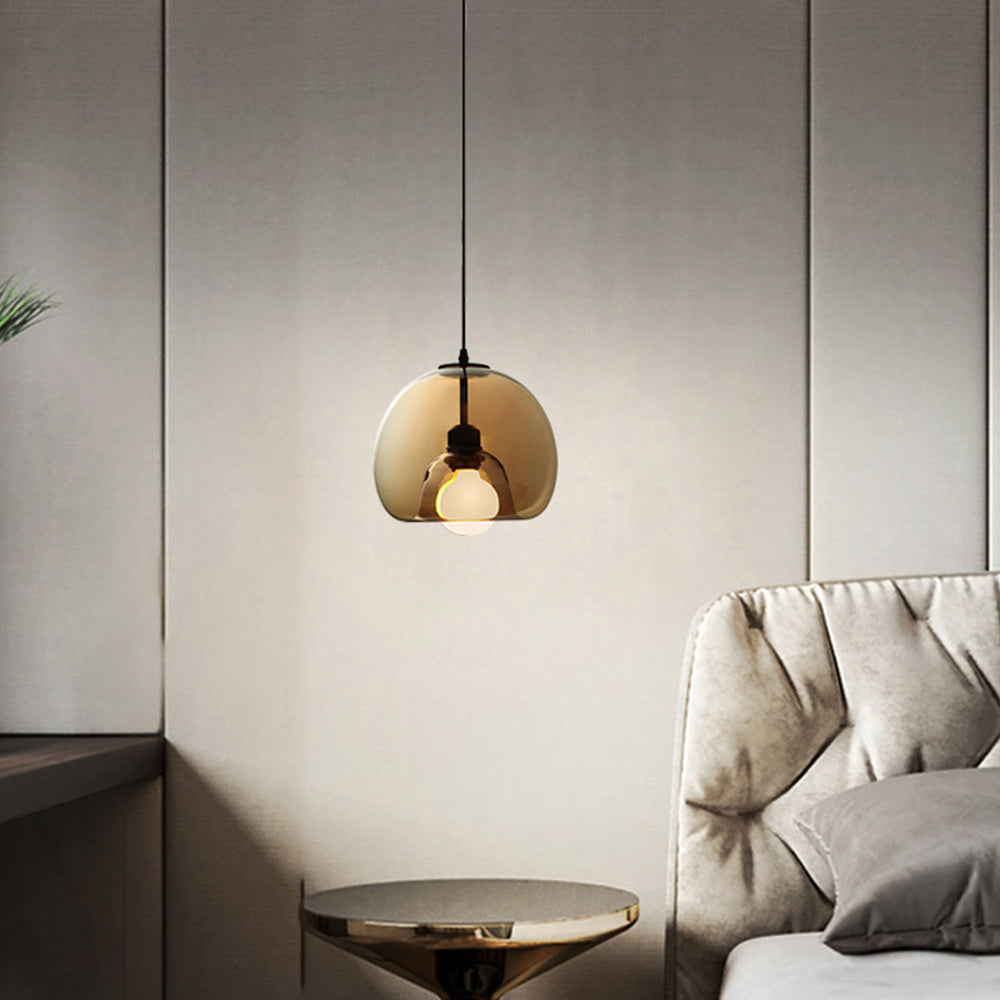 Valentina Moderno LED Globo Vetro Lampade a Sospensione Ambra/Grigio Soggiorno/Camera da Letto