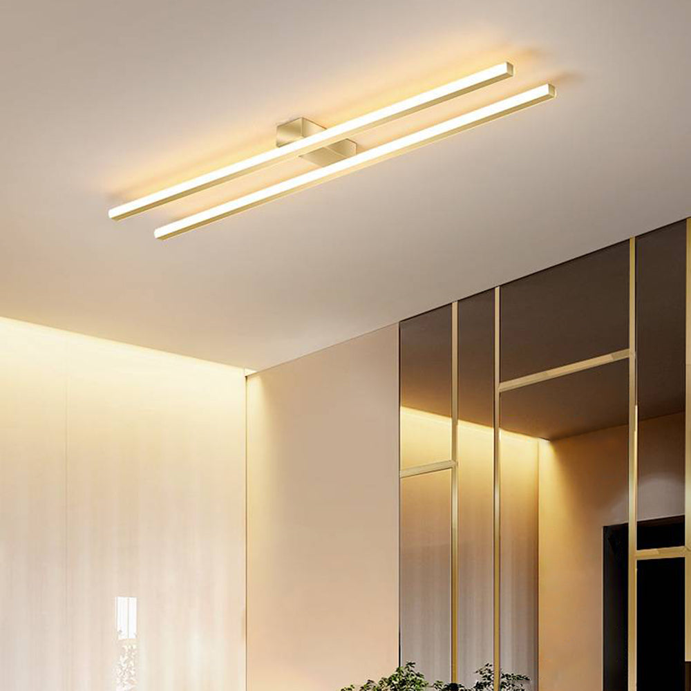 Arisha Minimalista LED Plafoniera Metallo Nera/Bianco Doppia Linea Soggiorno/Camera da Letto