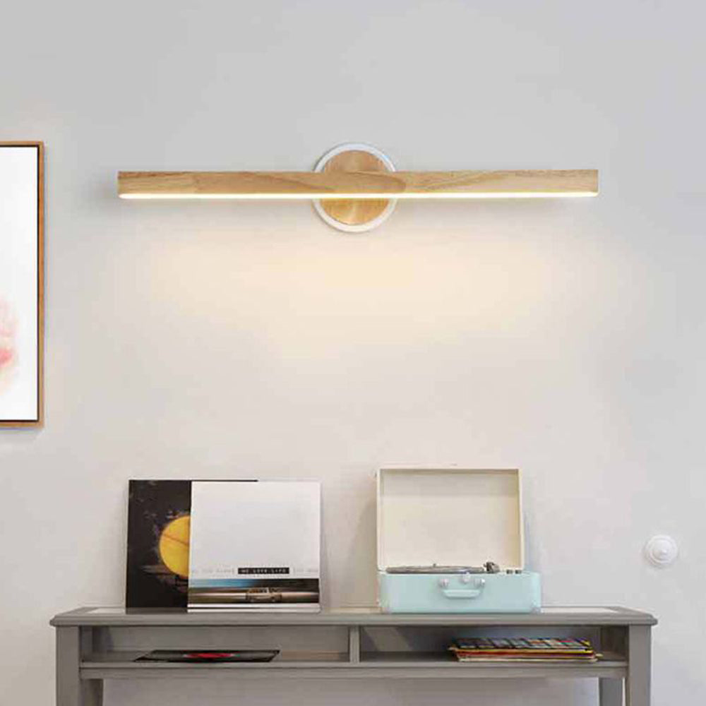 Muto Moderno LineareLED Applique Legno Specchio Bagno/Soggiorno/Camera da Letto