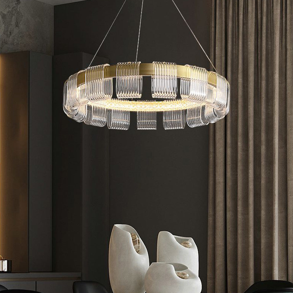 Arisha Moderno Anello Acrilico Bianco Oro Lampade a Sospensione