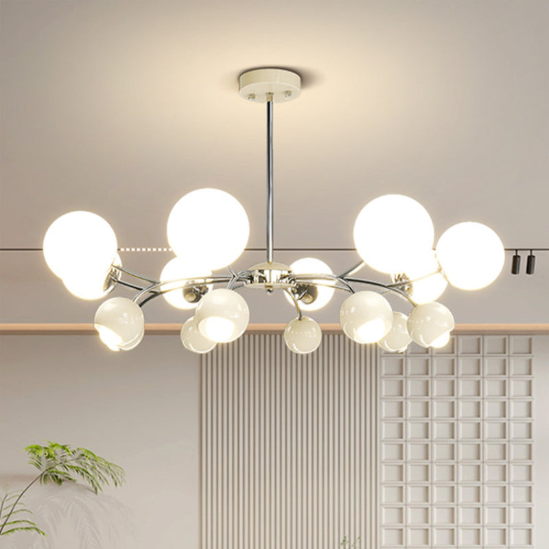 Arisha Vintage Metallo/Vetro Lux Lampadario Arancione/Beige Camera da letto/Soggiorno