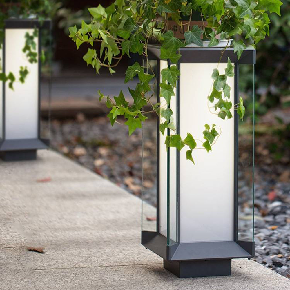 Ray Lampade da Terra Esterno Metallo Vetro Cuboide Solare RGB Giardino