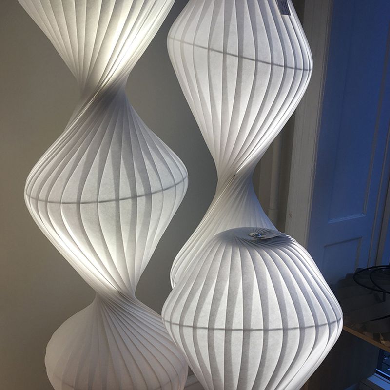 Ritta Moderne LED Lampade da Terra Tessuto/Metallo Bianco Salotto