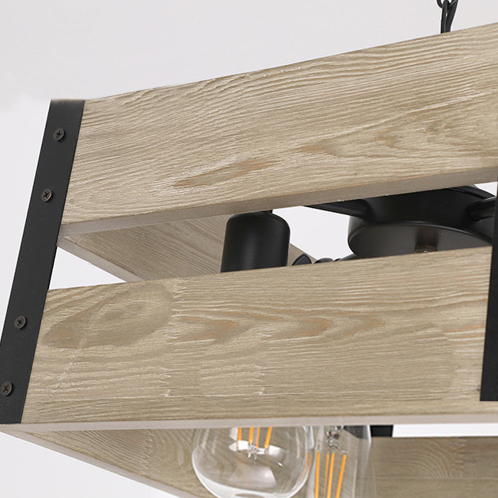 Alessio Design LED Quadrato Lampade a Sospensione Metallo/Legno Soggiorno/Camera da Letto