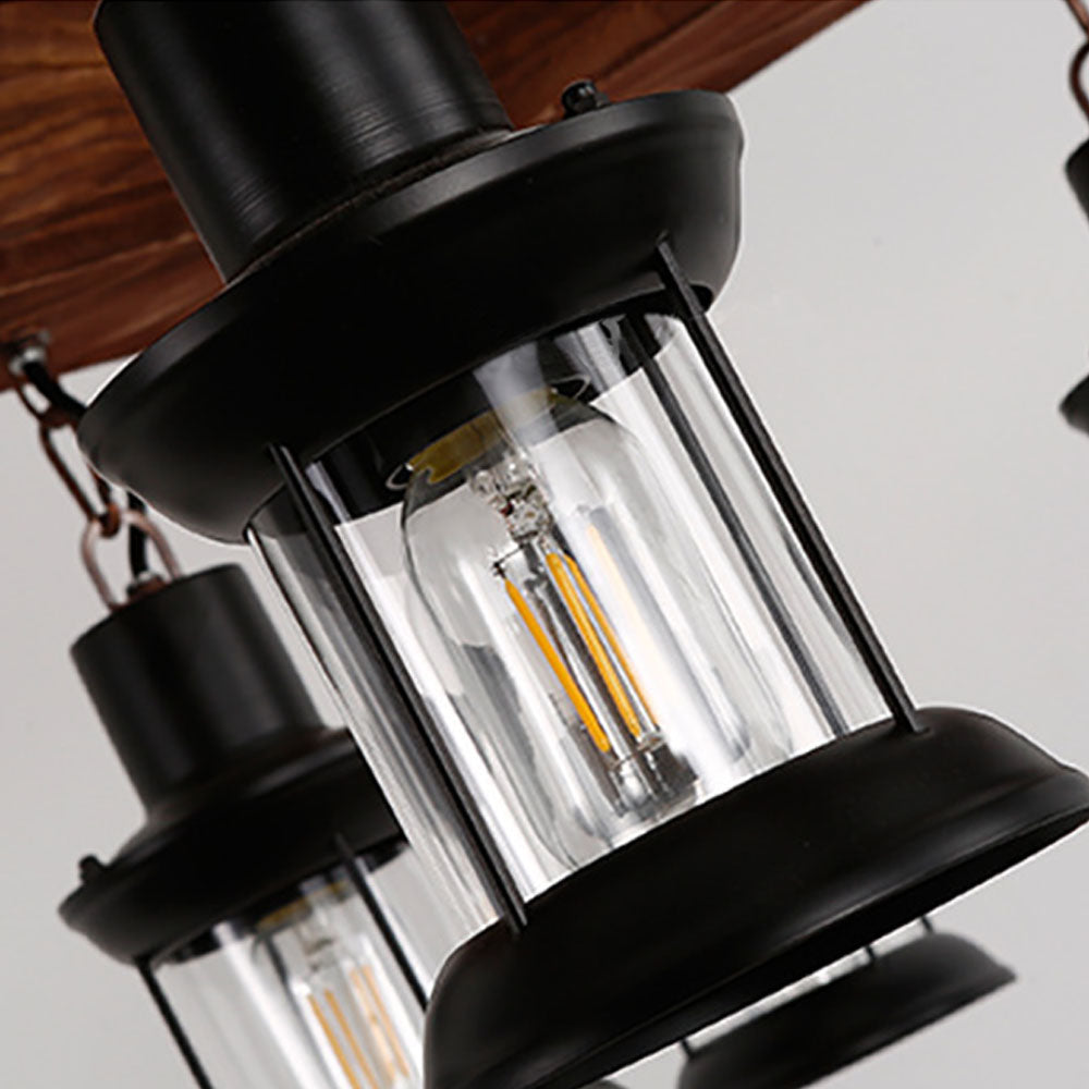 Epoch Lampade a Sospensione Retro Elegante Noce Metallo Legno Sala da Pranzo