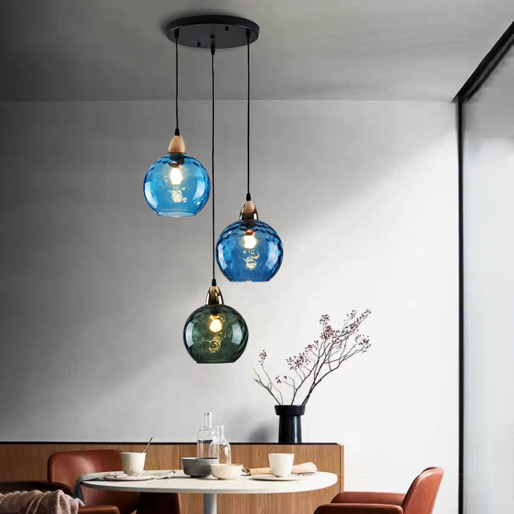 Hailie Design LED Lampada a Sospensione Vetro Ripple Acqua Variopinte Ciondolo Sfera Soggiorno/Camera da Letto