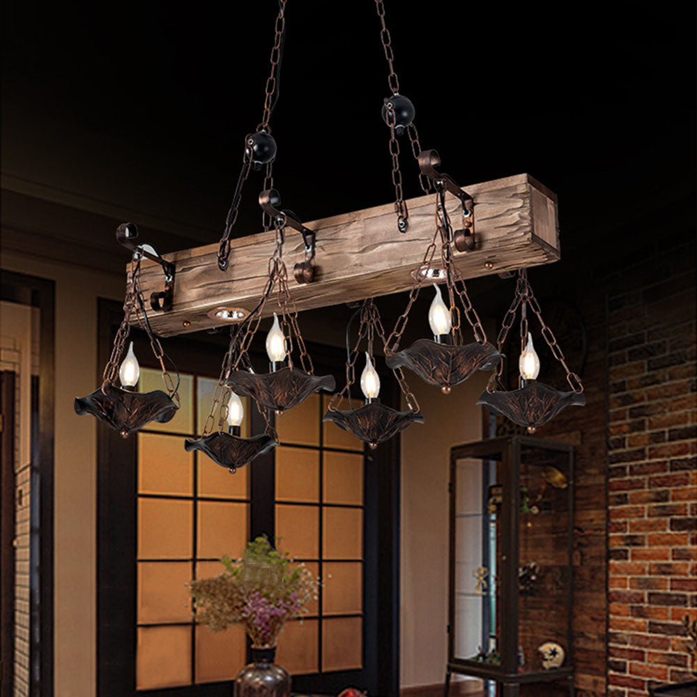 Epoch Industriale LED Lampade a Sospensione Metallo/Legno Bronzo Soggiorno/Camera da Letto