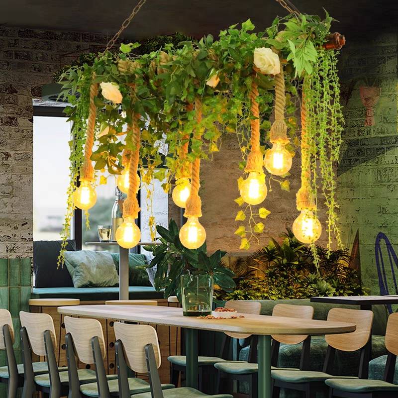 Ritta Naturale Metallo Lampade a Sospensione Verde Soggiorno/Sala da Pranzo