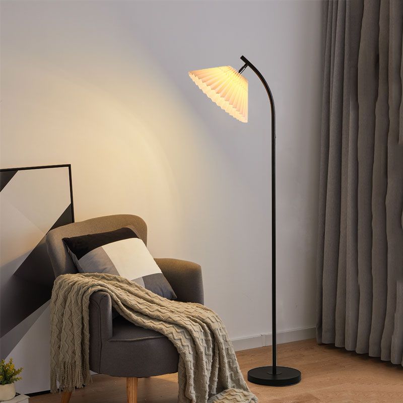 Muto Moderne Plissettato Design LED Lampade da Terra Metallo/Tessuto Soggiorno