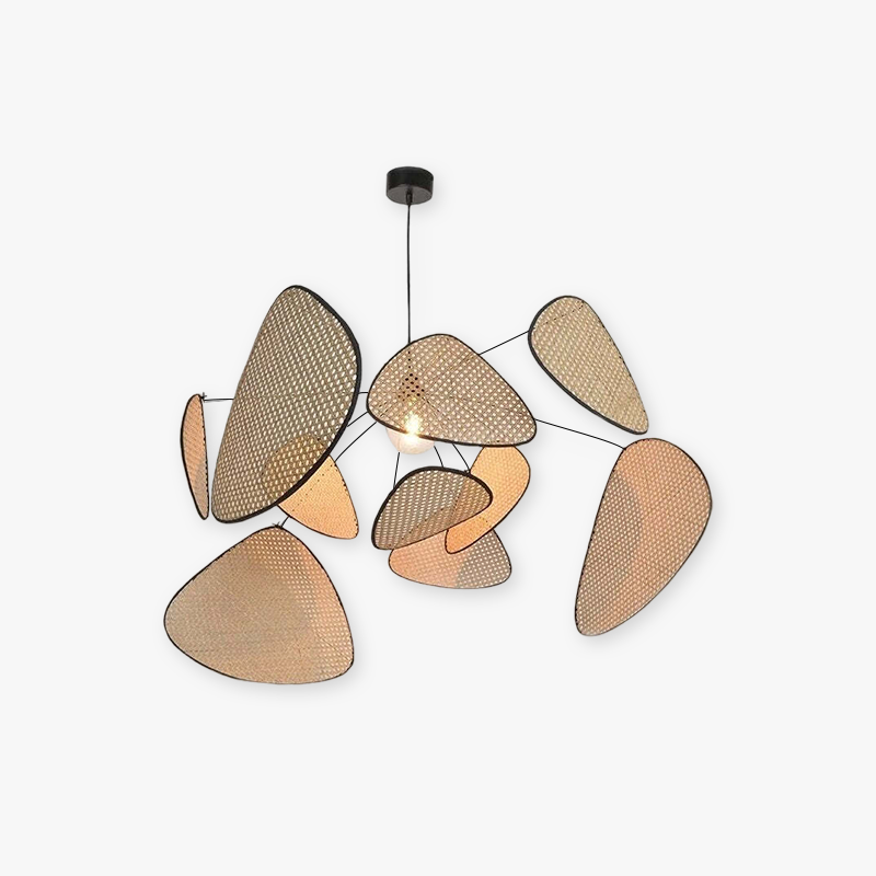 Ritta LED Lampada a Sospensione Rattan Griglia a Rame/Metallo