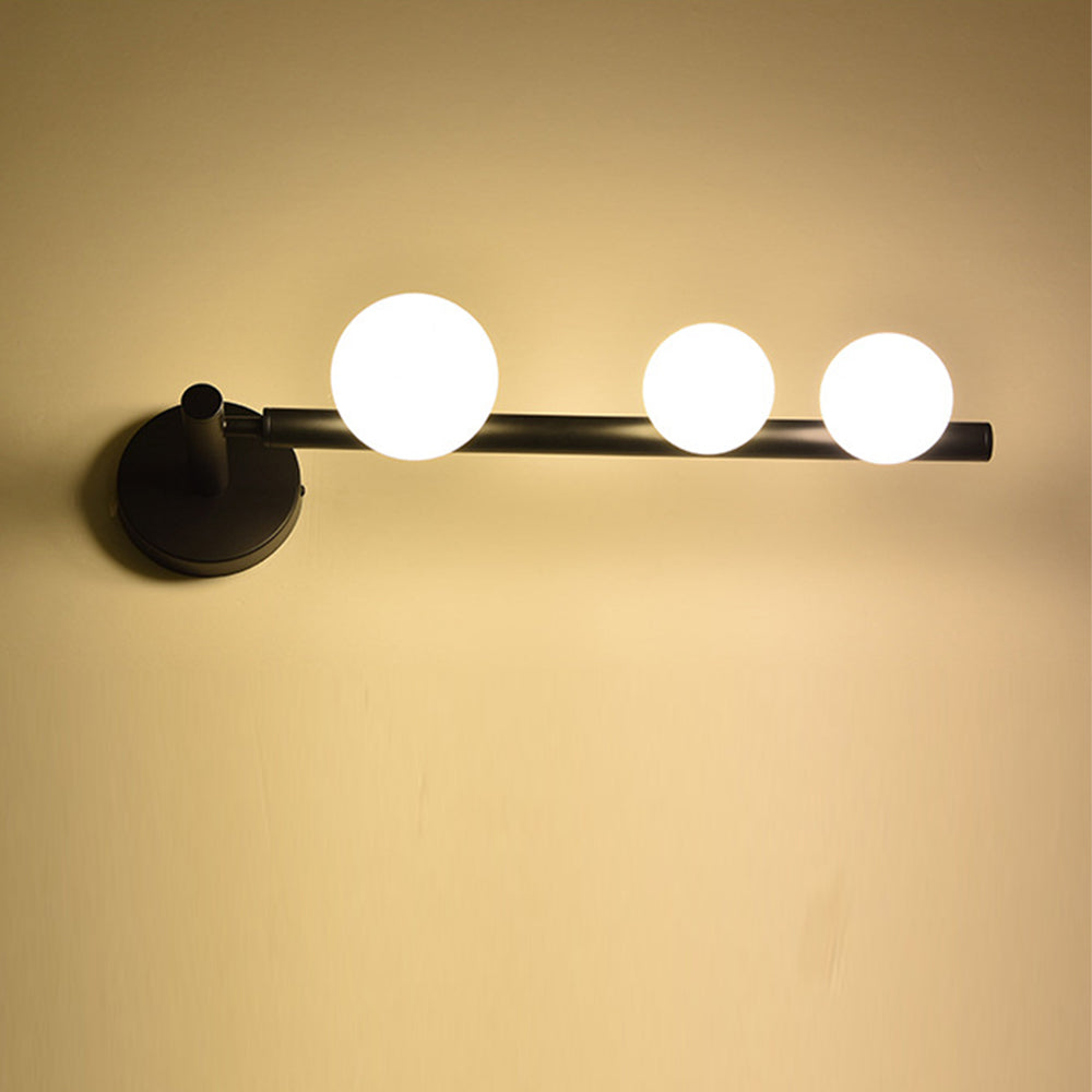 Valentina Moderni LED Applique Nero/Oro Metallo Vetro Rotondo Soggiorno/Camera da Letto/Sala Studio