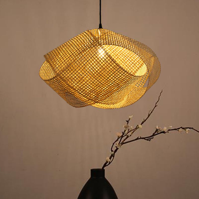Ritta Twist Rattan Bambù Lampade a Sospensione