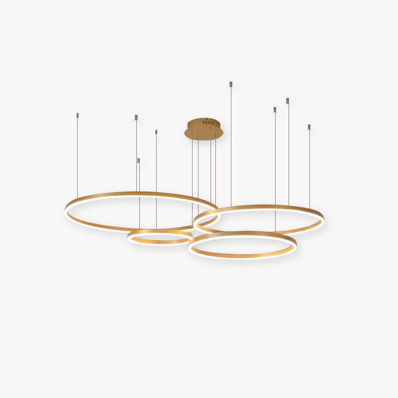 Arisha Lampada a Sospensione Metallo Nero/Oro/Caffè Tir-Cerchio Moderna