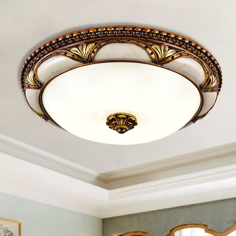 Silva Retro Floreale Plafoniere Resina Vetro Soggiorno