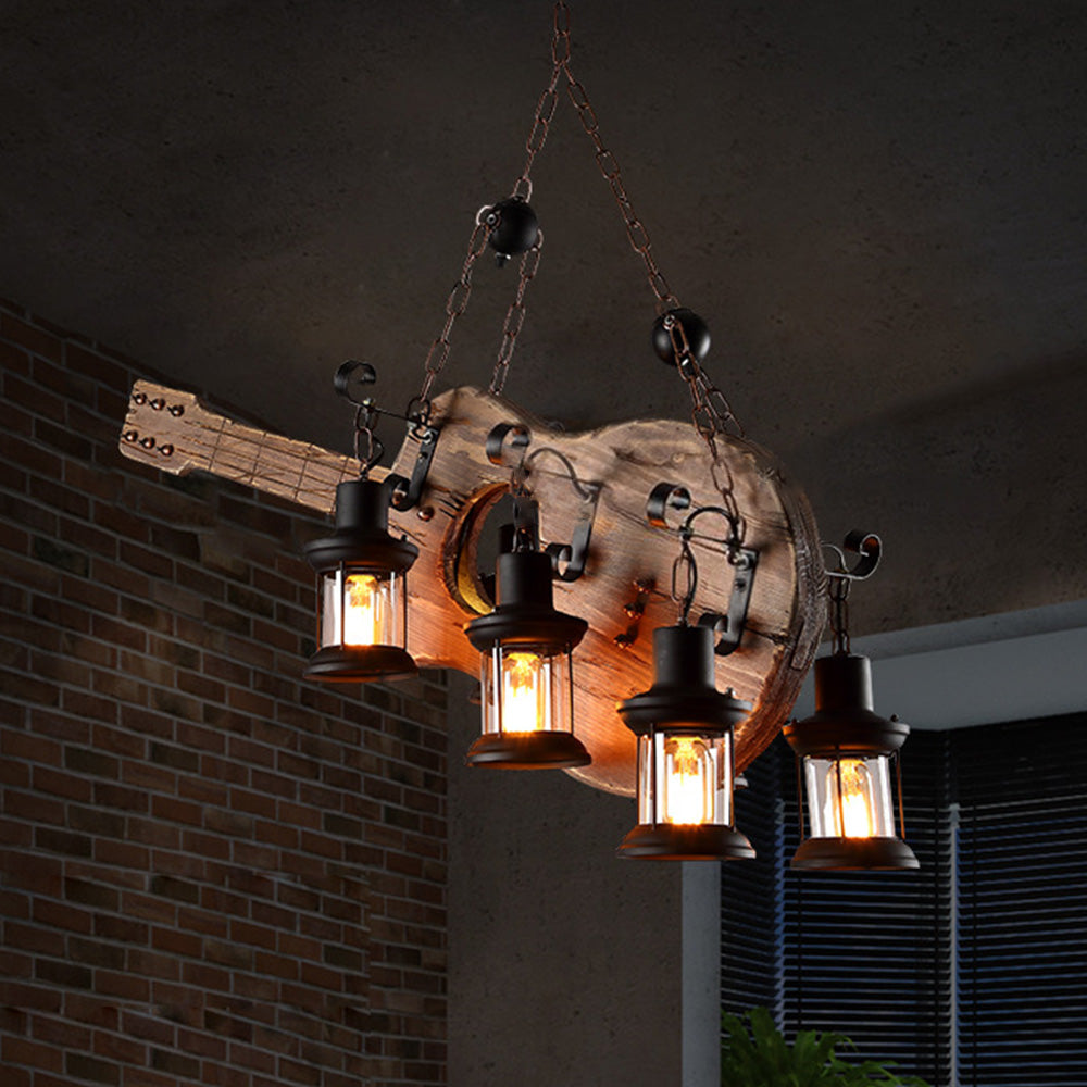Epoch Chitarra Lampade a Sospensione Metallo/Legno Camera da Letto