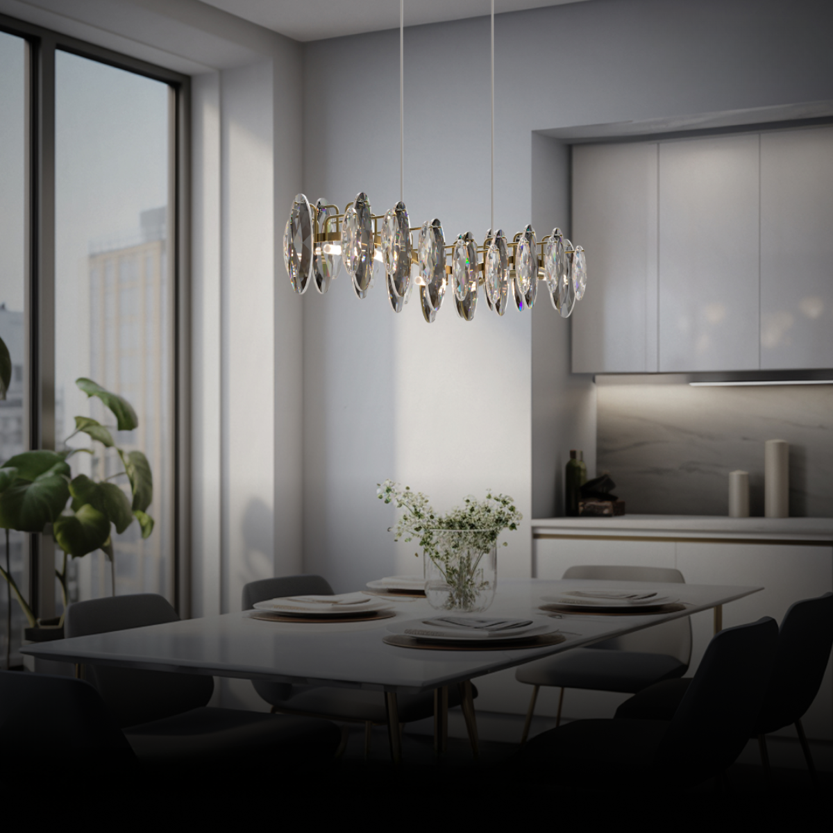 Kristy Design Vetro LED Lampade a Sospensione Oro Soggiorno