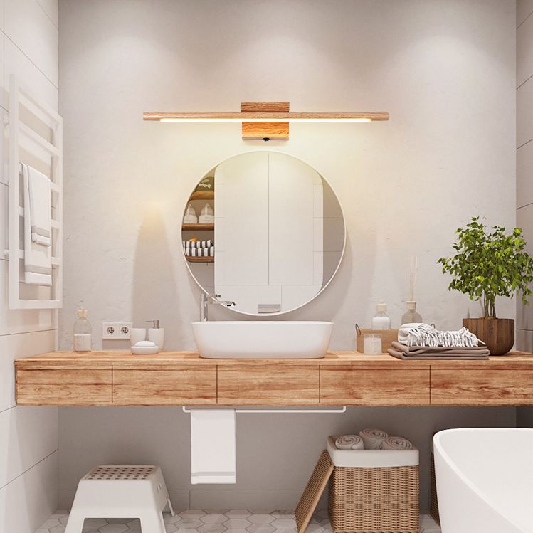 Muto Moderni LED Applique Specchio Vanità Natura Lineare Acrilico/Legno Bagno