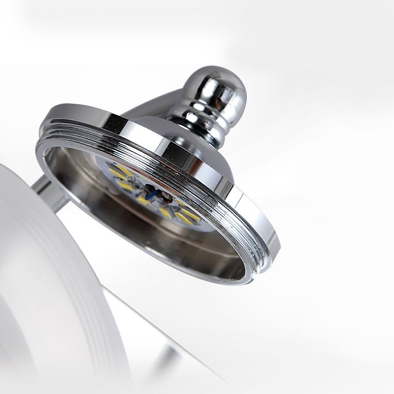 Arisha Moderno Design LED Applique Metallo Vetro Argento Specchio Bagno
