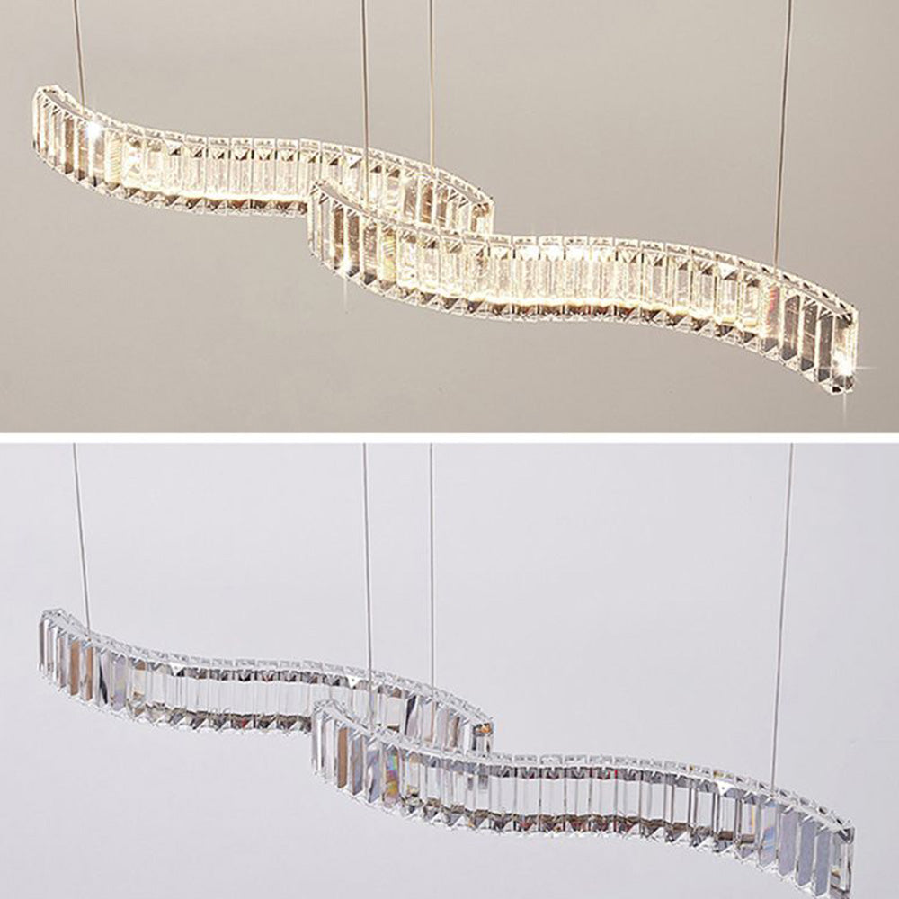 Kristy Moderne Onda Design Lampade a Sospensione Cristallo/Metallo Soggiorno