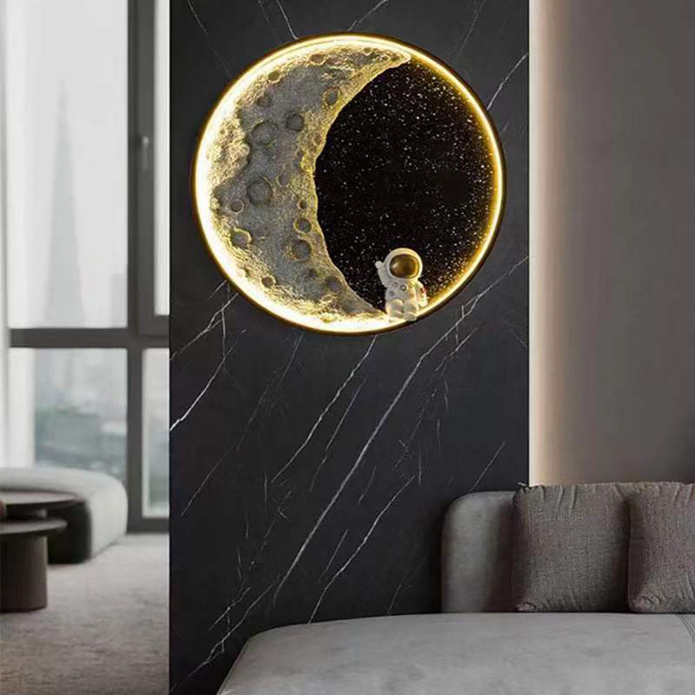 Aria Moderno Astronauta Luna Metallo Applique Camera da Letto
