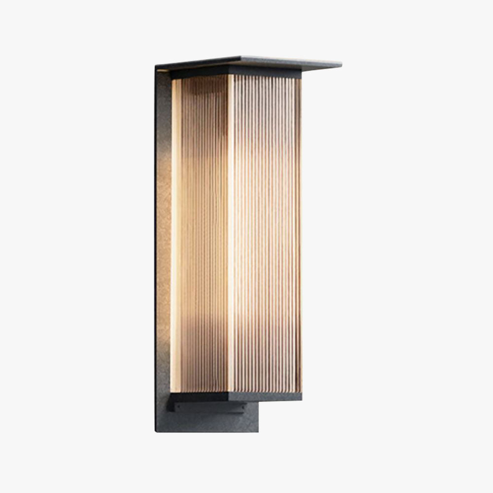 Ray Moderno Rettangolare LED Applique da Esterno Nero Metallo Corridoio/Giardino