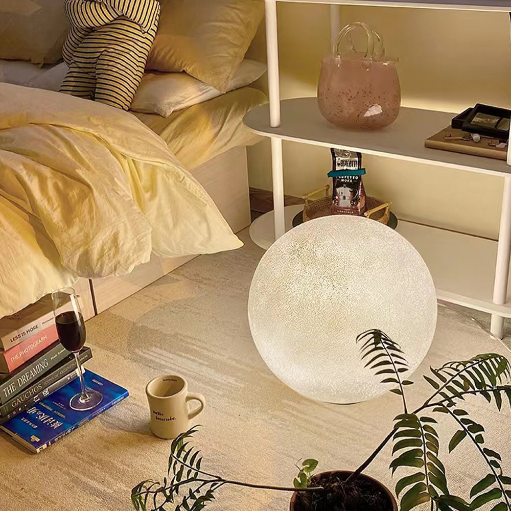 Aria Moderne LED Lampada da Terra Moon Resina Bianco Soggiorno