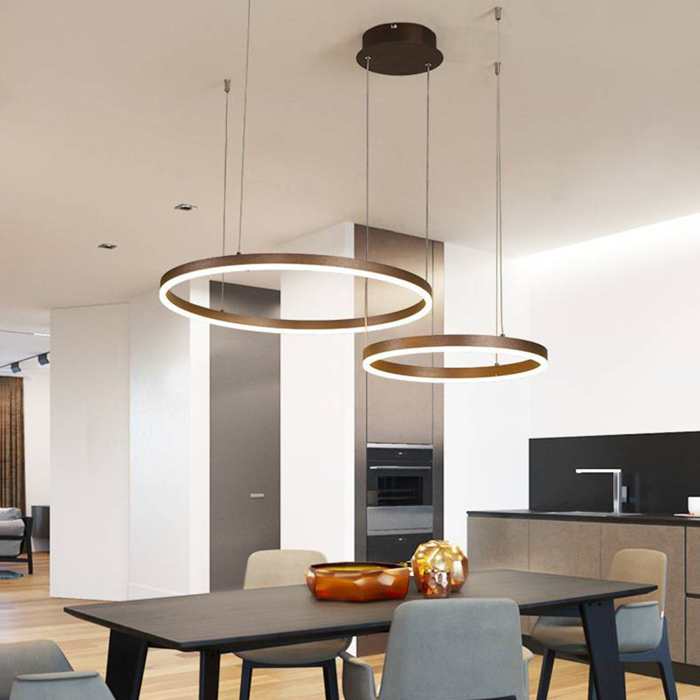 Arisha Lampada a Sospensione Metallo Nero/Oro/Caffè Tir-Cerchio Moderna