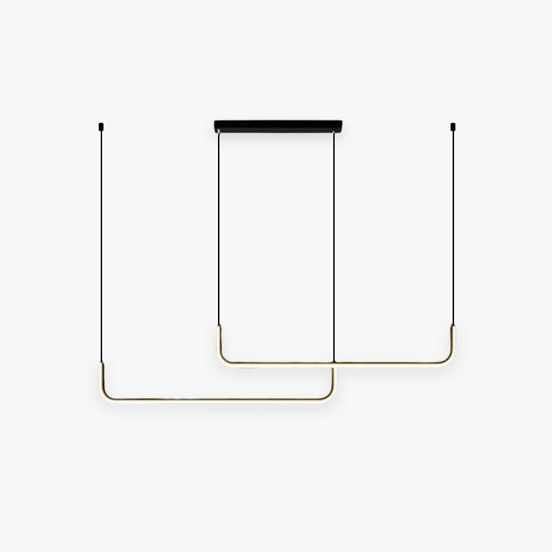 Edge Moderne LED Lampade a Sospensione Nero/Oro Lineare Doppia Cornice Soggiorno/Camera da Letto