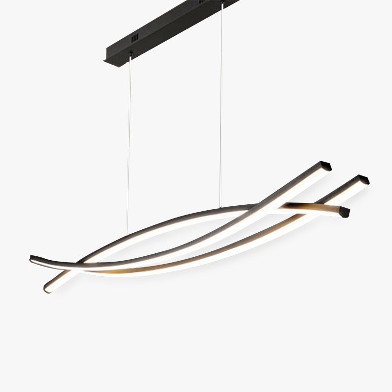 Louise Moderna LED Lineare Lampade a Sospensione Metallo Nero Soggiorno/Camera da Letto