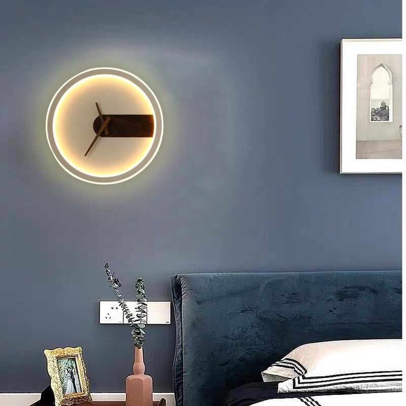 Arisha Moderna Design LED Urbano Applique 3 Colori Marrone Scuro Orologio Soggiorno/Camera da Letto