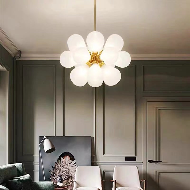 Valentina Design LED Lampade a Sospensione Bolla Vetro Blu/Bianco/Viola