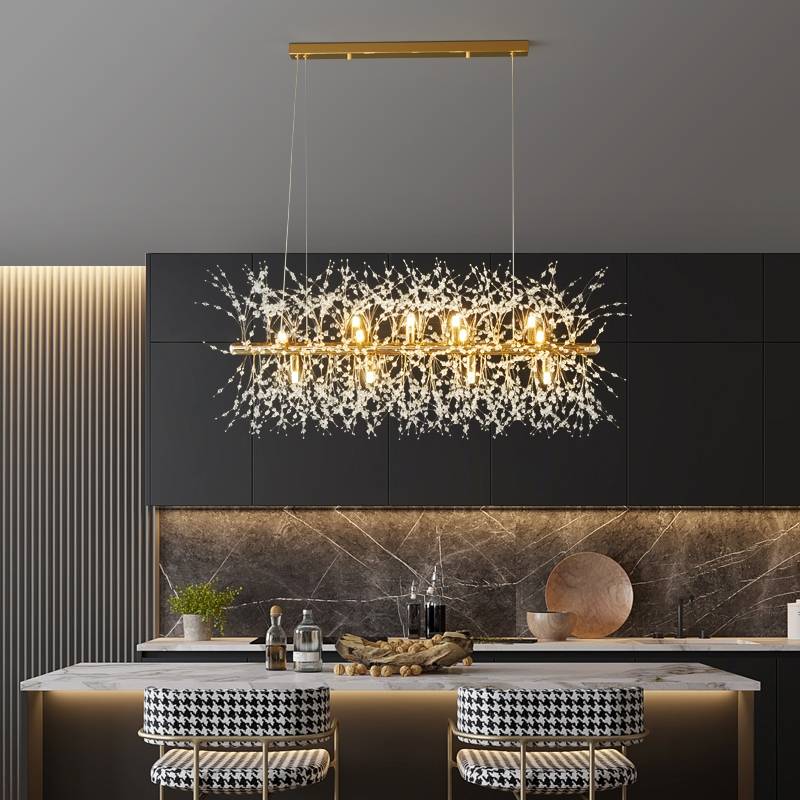 Lili Moderne Lampade a Sospensione Metallo/Vetro Nero/Oro Dandelion