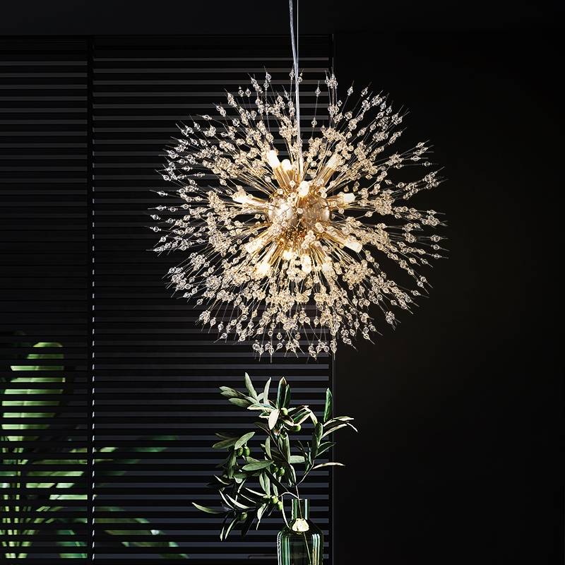 Lili Moderne Lampade a Sospensione Metallo/Vetro Nero/Oro Dandelion