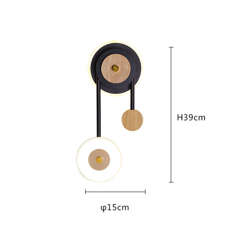 Arisha Moderno LED Girare Applique Decorativa Nero Legno Acrilico Comodino/Soggiorno/Camera da Letto