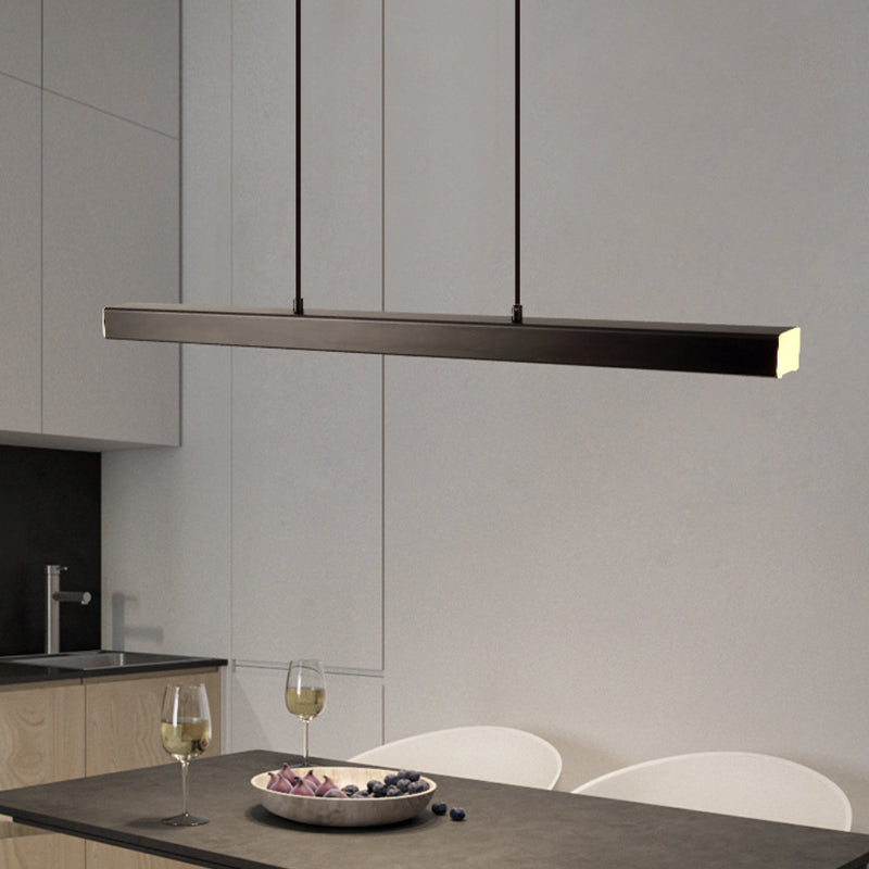 Edge Moderna LED Lampada a Sospensione Metallo Nero/Marrone Lineare