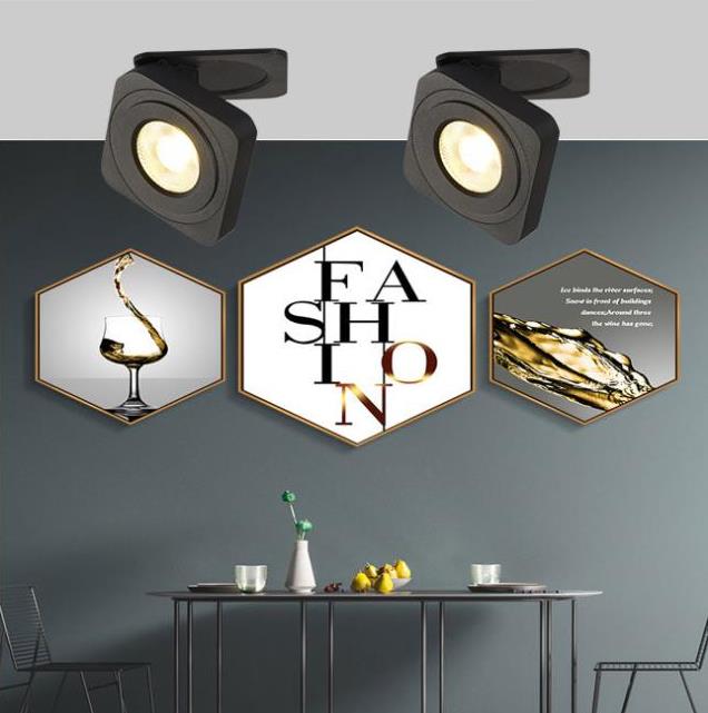 Arisha Moderna LED Piccolo Orientabile Quadrato Plafoniera Metallo Nero/Bianco Soggiorno/Camera da Letto