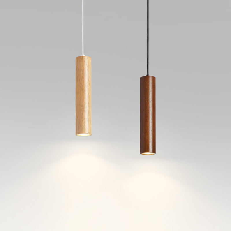 Muto Minimalismo LED Lampade a Sospensione Cilindrico/Legno Camera da Letto/Cucina