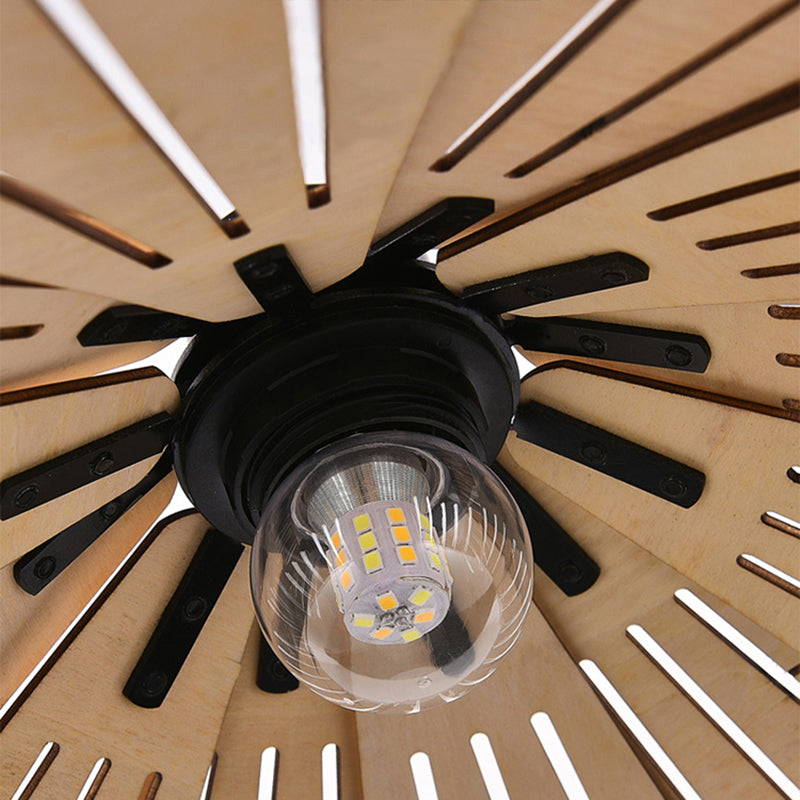 Arisha Lampade a Sospensione Retro Vintage Metallo/Legno Giallo/Marrone