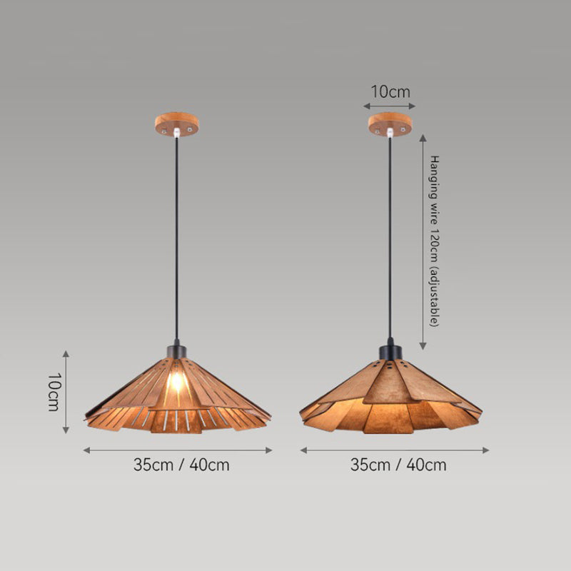 Arisha Lampade a Sospensione Retro Vintage Metallo/Legno Giallo/Marrone