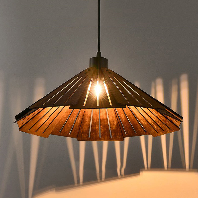 Arisha Lampade a Sospensione Retro Vintage Metallo/Legno Giallo/Marrone