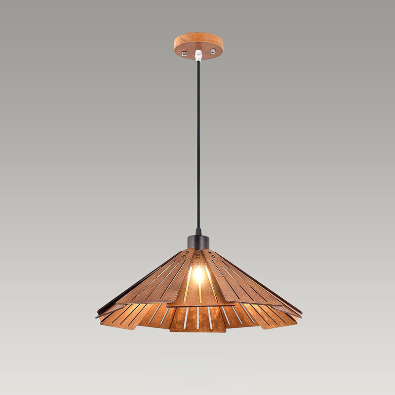 Arisha Lampade a Sospensione Retro Vintage Metallo/Legno Giallo/Marrone