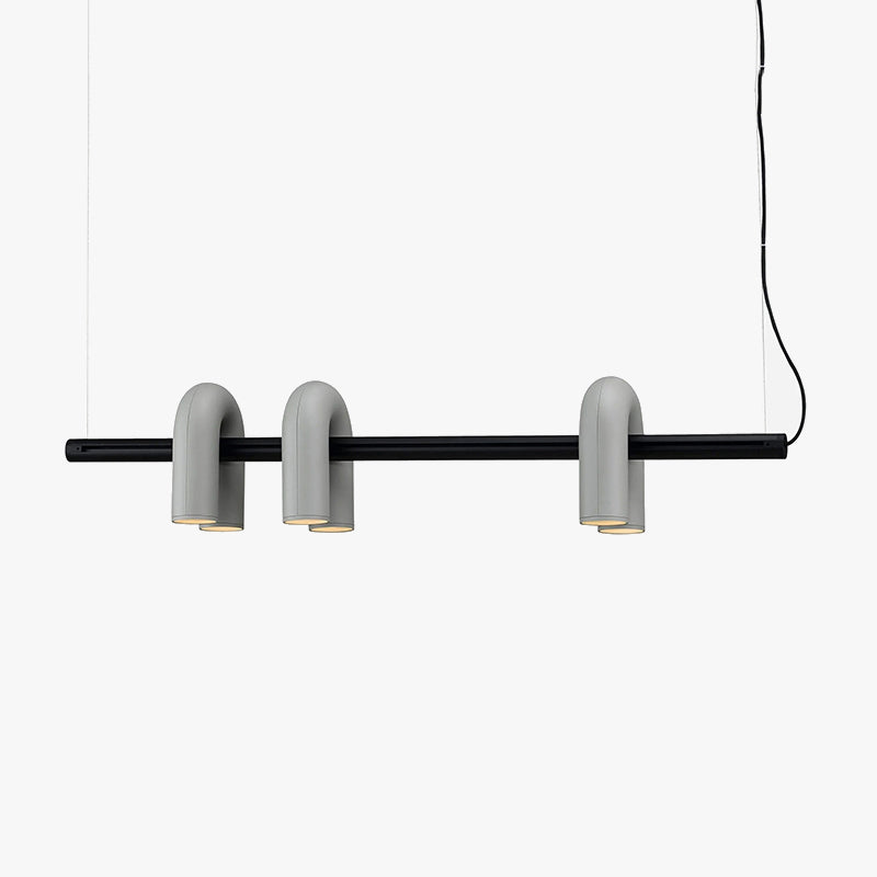 Felix Moderno LED Lampada a Sospensione Lineare A Forma di U Grigio/Rosa/Nero/Azzurro Metallo Acrilico Sala da Pranzo/Soggiorno/Camera da Letto