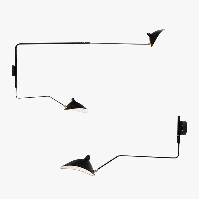Arisha Moderne Industrial LED Applique Metallo Nero Siggiorno