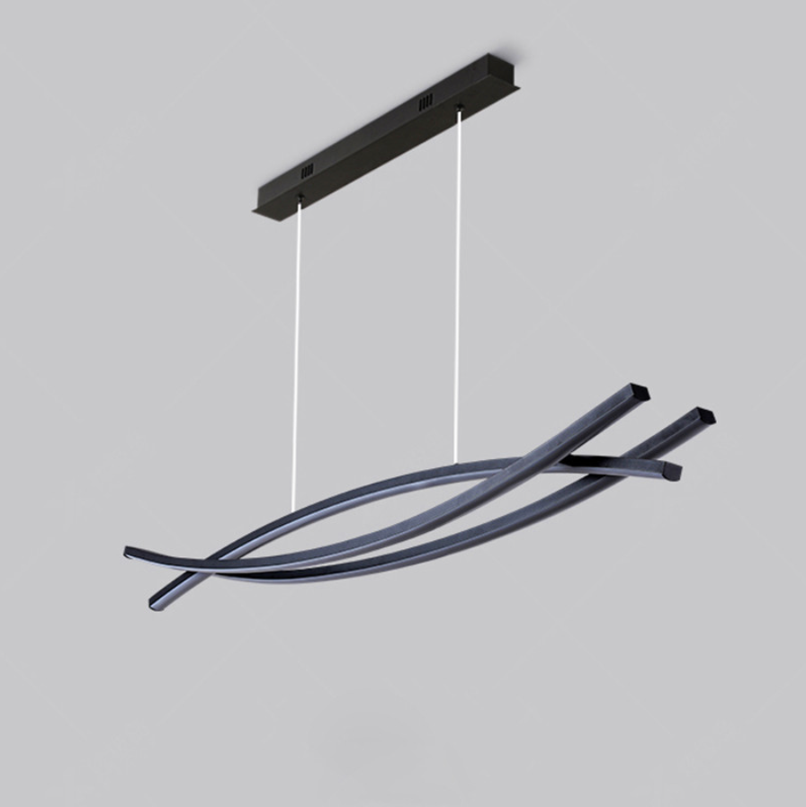 Louise Moderna LED Lineare Lampade a Sospensione Metallo Nero Soggiorno/Camera da Letto
