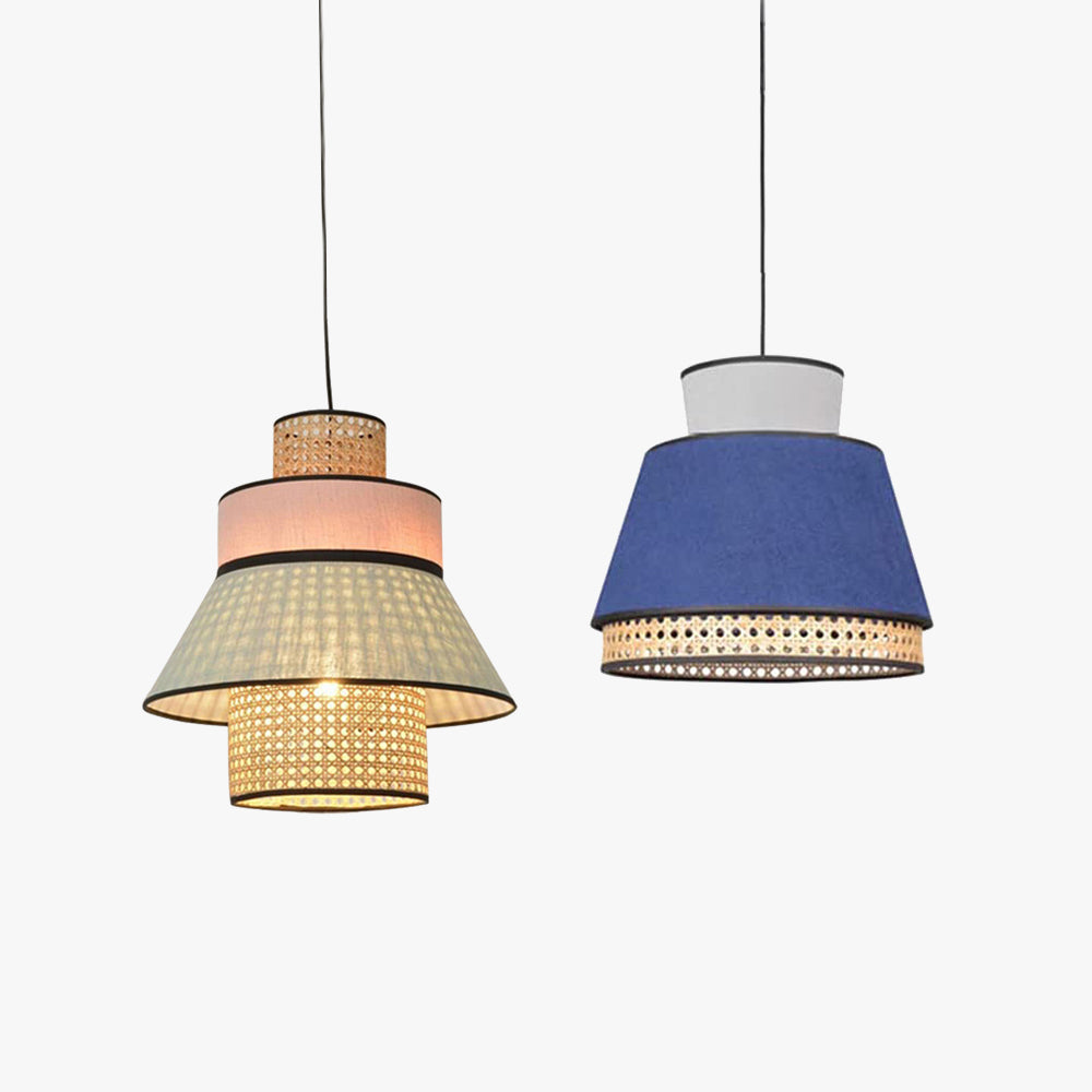 Ritta Tessuto/Rattan Lampada a Sospensione Dia 40/50CM Metallo/PVC